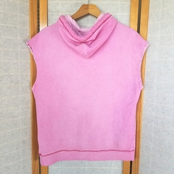 Hollister 90s Style Muscle Hoodie Top Size XS Pink Distressed - Picture 2 of 6